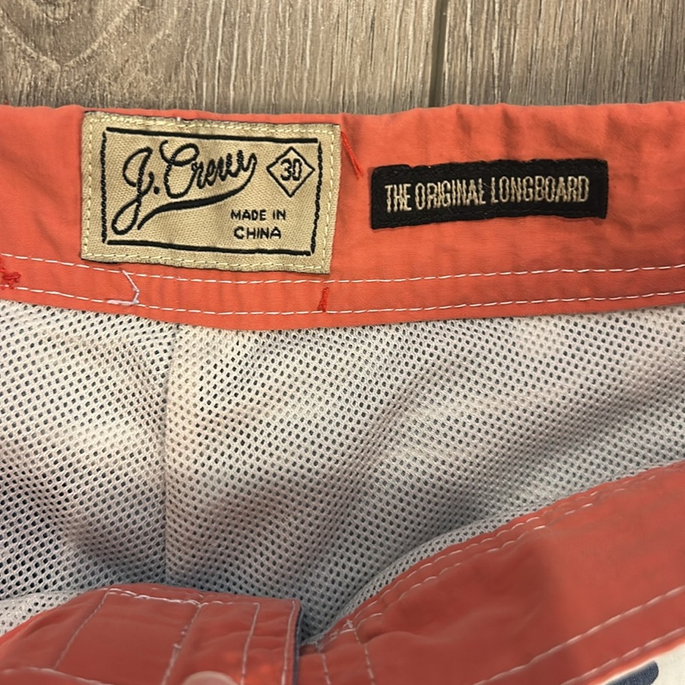 J. Crew Men's Wave Design 9" Board Shorts Swim Trunks - Wahed Indigo - 30 Lined - Picture 3 of 6